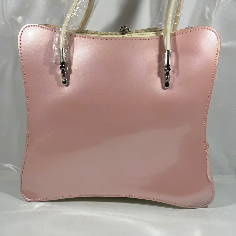 Beijo Light Pink Tote with Patterned Scarf - Picture 3 of 7